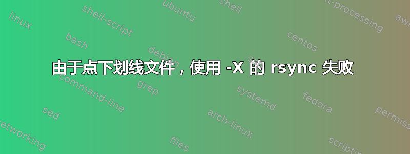 由于点下划线文件，使用 -X 的 rsync 失败