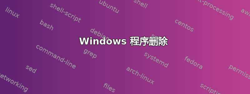 Windows 程序删除