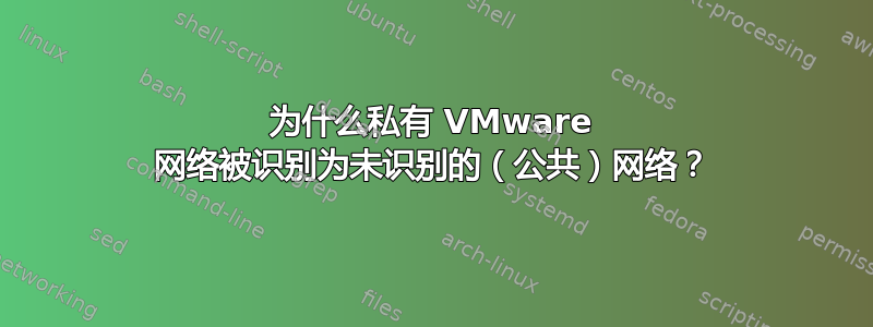 为什么私有 VMware 网络被识别为未识别的（公共）网络？