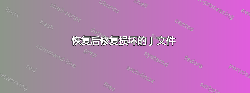 恢复后修复损坏的 J 文件