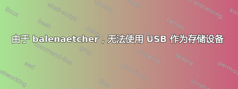 由于 balenaetcher，无法使用 USB 作为存储设备