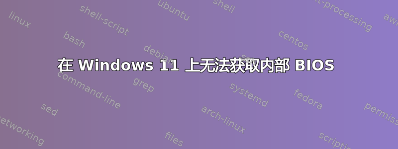 在 Windows 11 上无法获取内部 BIOS