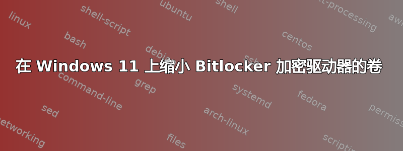 在 Windows 11 上缩小 Bitlocker 加密驱动器的卷