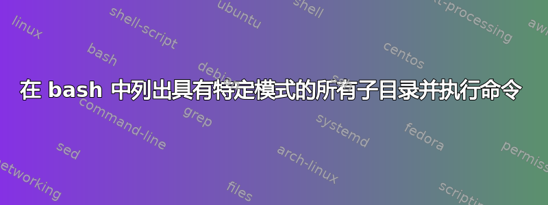 在 bash 中列出具有特定模式的所有子目录并执行命令