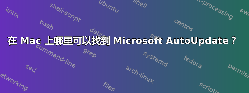 在 Mac 上哪里可以找到 Microsoft AutoUpdate？