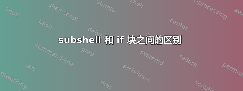 subshel​​l 和 if 块之间的区别