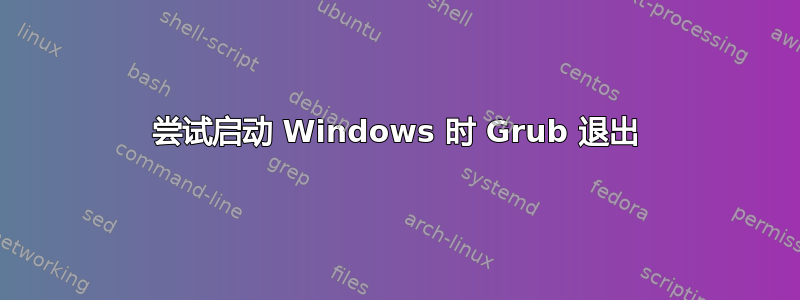 尝试启动 Windows 时 Grub 退出