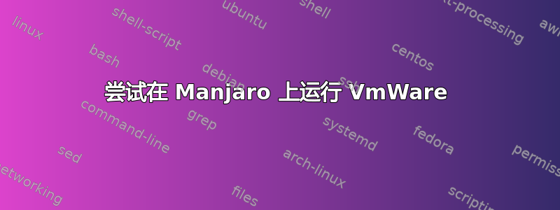 尝试在 Manjaro 上运行 VmWare