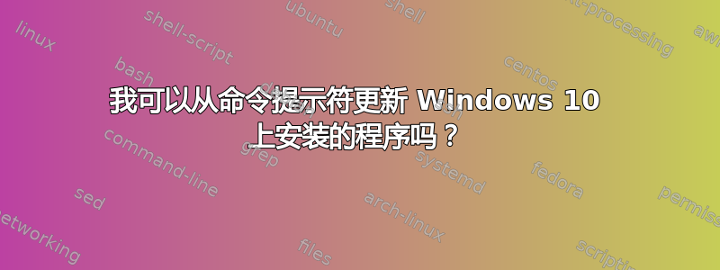 我可以从命令提示符更新 Windows 10 上安装的程序吗？