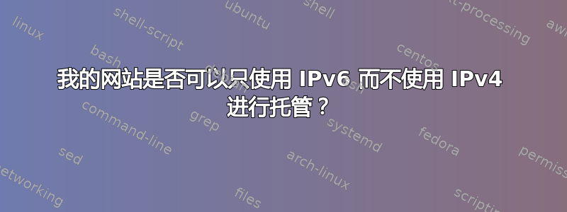 我的网站是否可以只使用 IPv6 而不使用 IPv4 进行托管？