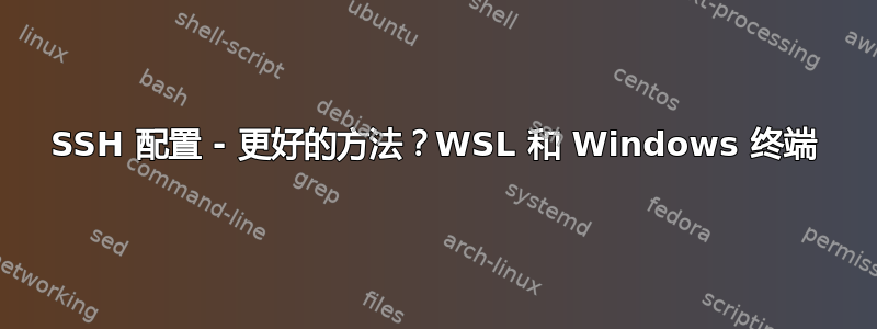 SSH 配置 - 更好的方法？WSL 和 Windows 终端