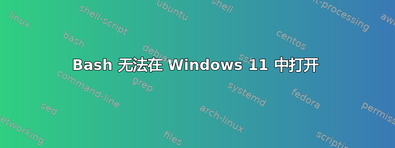 Bash 无法在 Windows 11 中打开