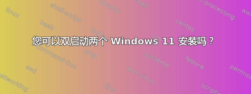 您可以双启动两个 Windows 11 安装吗？