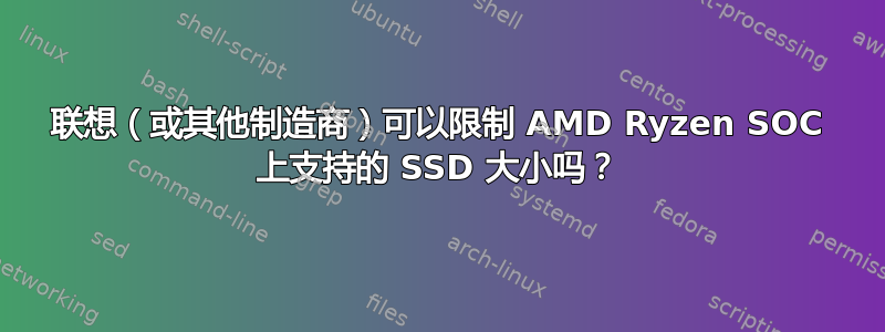 联想（或其他制造商）可以限制 AMD Ryzen SOC 上支持的 SSD 大小吗？