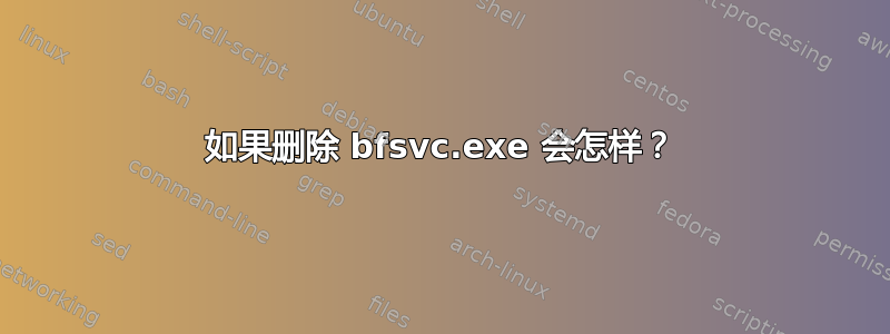 如果删除 bfsvc.exe 会怎样？