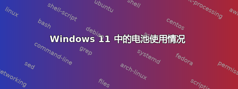 Windows 11 中的电池使用情况