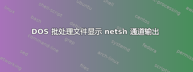 DOS 批处理文件显示 netsh 通道输出