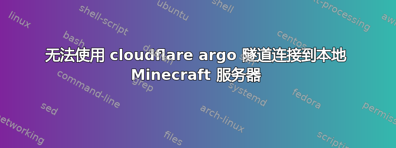 无法使用 cloudflare argo 隧道连接到本地 Minecraft 服务器