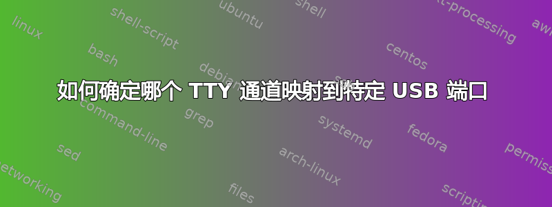 如何确定哪个 TTY 通道映射到特定 USB 端口