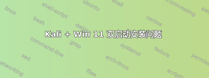 Kali + Win 11 双启动安装问题