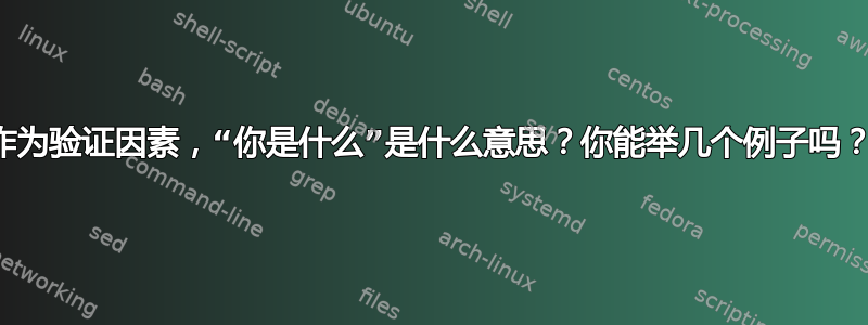 作为验证因素，“你是什么”是什么意思？你能举几个例子吗？