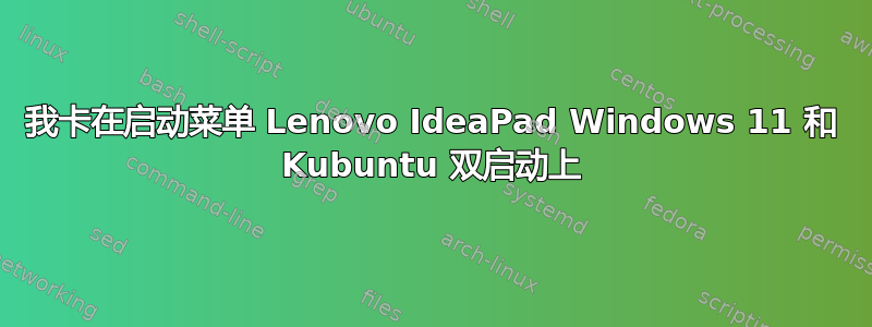 我卡在启动菜单 Lenovo IdeaPad Windows 11 和 Kubuntu 双启动上