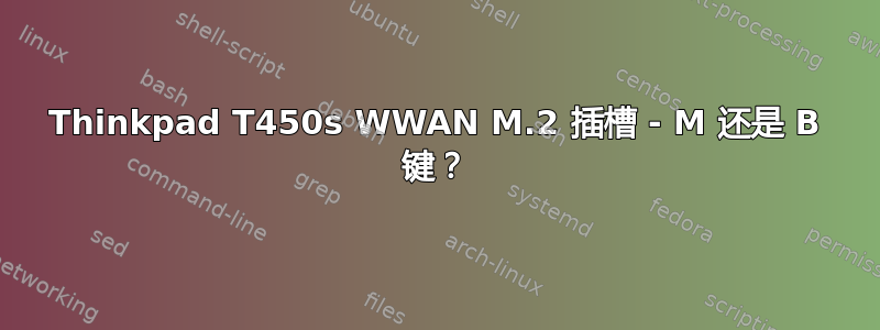 Thinkpad T450s WWAN M.2 插槽 - M 还是 B 键？