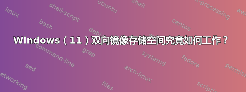 Windows（11）双向镜像存储空间究竟如何工作？