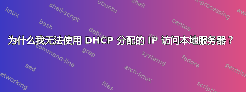 为什么我无法使用 DHCP 分配的 IP 访问本地服务器？