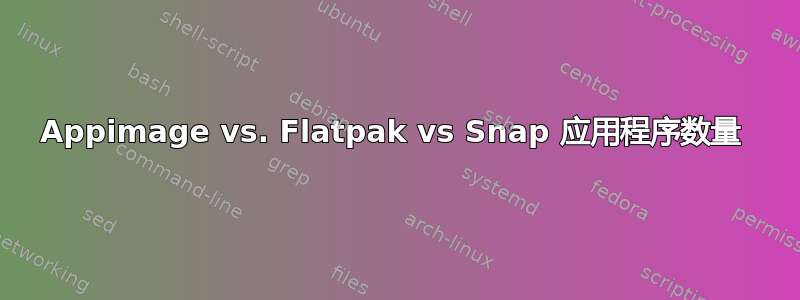 Appimage vs. Flatpak vs Snap 应用程序数量 