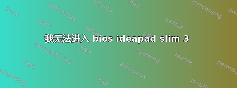 我无法进入 bios ideapad slim 3