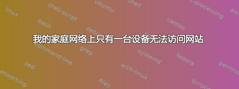 我的家庭网络上只有一台设备无法访问网站