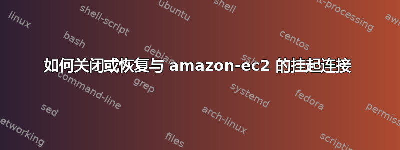 如何关闭或恢复与 amazon-ec2 的挂起连接