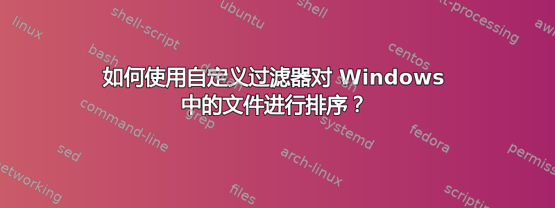 如何使用自定义过滤器对 Windows 中的文件进行排序？