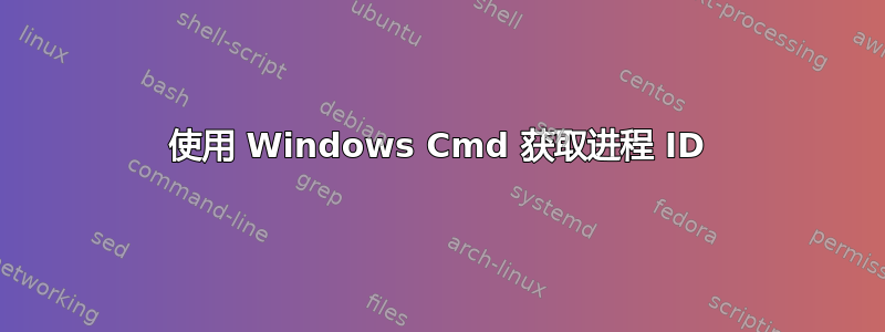 使用 Windows Cmd 获取进程 ID