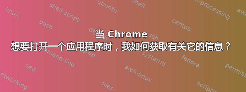 当 Chrome 想要打开一个应用程序时，我如何获取有关它的信息？