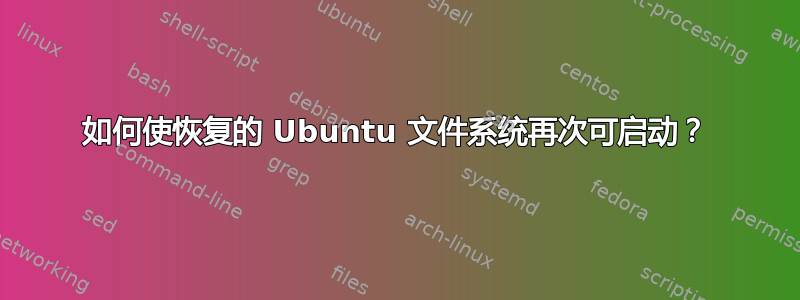 如何使恢复的 Ubuntu 文件系统再次可启动？