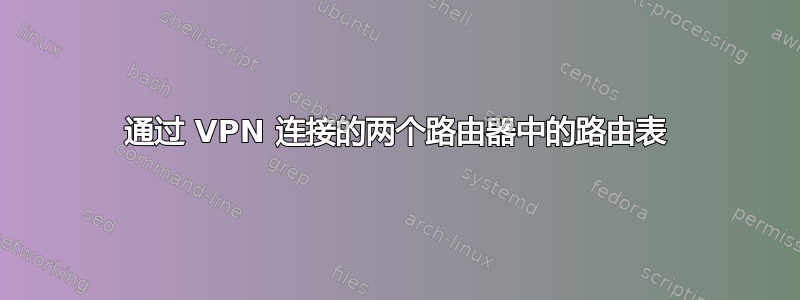 通过 VPN 连接的两个路由器中的路由表