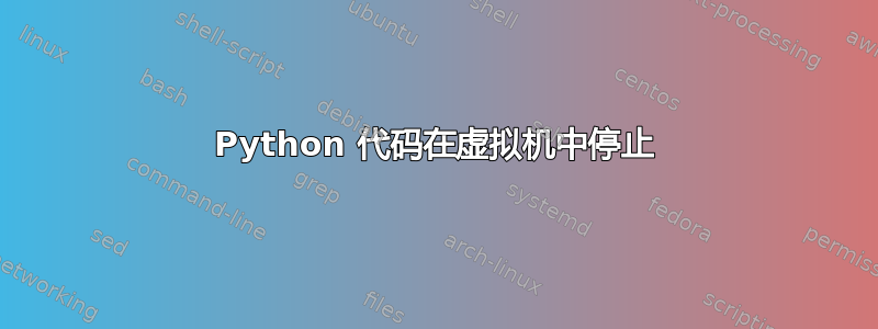 Python 代码在虚拟机中停止