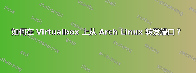 如何在 Virtualbox 上从 Arch Linux 转发端口？