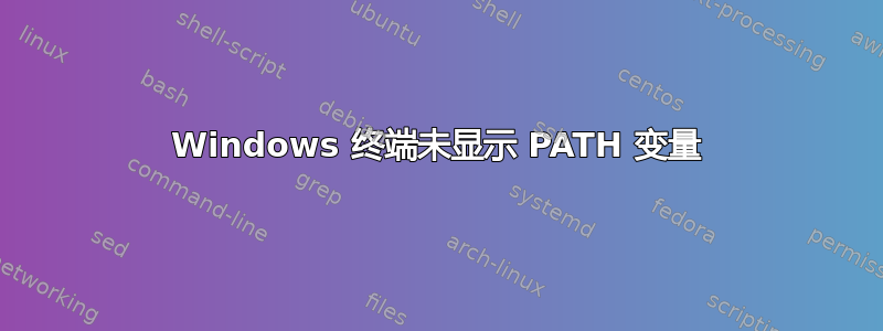 Windows 终端未显示 PATH 变量