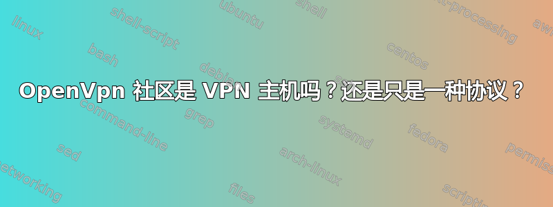 OpenVpn 社区是 VPN 主机吗？还是只是一种协议？