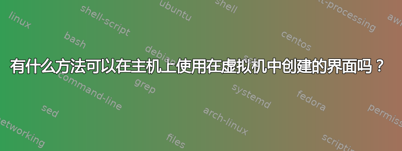 有什么方法可以在主机上使用在虚拟机中创建的界面吗？