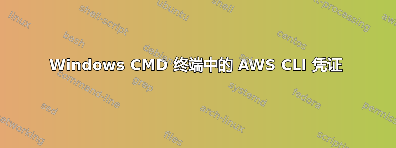 Windows CMD 终端中的 AWS CLI 凭证