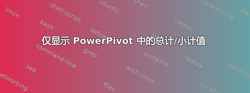 仅显示 PowerPivot 中的总计/小计值