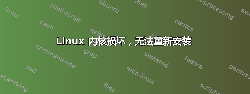 Linux 内核损坏，无法重新安装