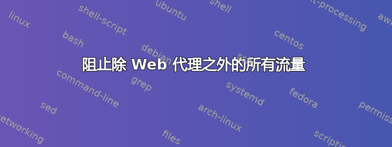 阻止除 Web 代理之外的所有流量