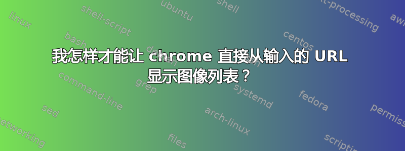 我怎样才能让 chrome 直接从输入的 URL 显示图像列表？