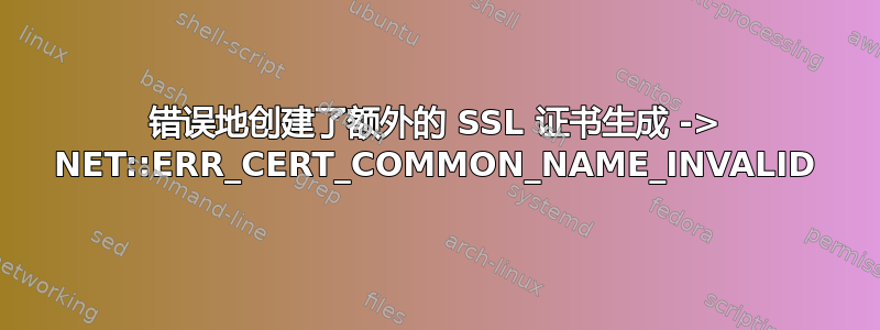 错误地创建了额外的 SSL 证书生成 -> NET::ERR_CERT_COMMON_NAME_INVALID