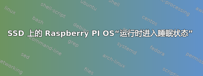 SSD 上的 Raspberry PI OS“运行时进入睡眠状态”